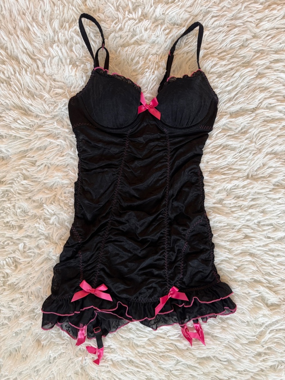 Victoria’s Secret Sexy Little Things Black Garter Lingerie Bustier Size 34B